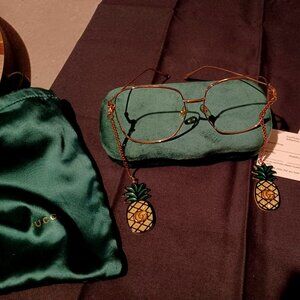 GUCCI GOLD SUNGLASS FRAME ONLY WITH CHARMS/GG1031S 001